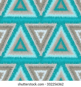  tribal seamless pattern of triangles - vector illustration