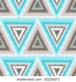  tribal seamless pattern of triangles - vector illustration