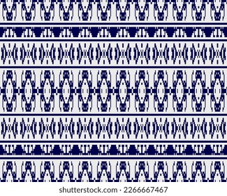 Tribal seamless pattern vector in blue white colors. Print with african tribe border motifs. Ethic texture. Background for cloth, fabric, wallpaper, curtain, carpet, wrapping paper and card template.