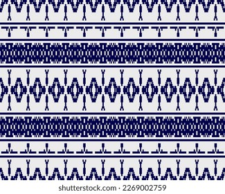 Tribal seamless pattern vector in blue white colors. Print with african tribe border motifs. Ethic texture. Background for cloth, fabric, wallpaper, curtain, carpet, wrapping paper and card template.
