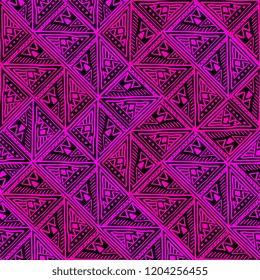 Tribal seamless pattern. Vector hand drawn batik motif ready for your textile print. Aztec, african, and asian floral ethnic style. Retro drawing illustration.