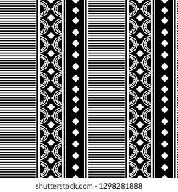 Tribal seamless pattern vector illustration with stripes abstract ethnic hand drawn background for fashion textile print and wrapping