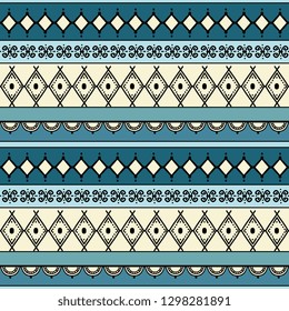 Tribal seamless pattern vector illustration with stripes abstract ethnic hand drawn background for fashion textile print and wrapping