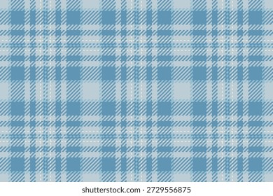 Tribal seamless textile background, warp plaid pattern tartan. Customizable fabric check vector texture in light and cyan colors palette.