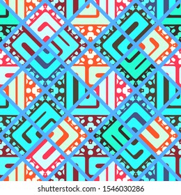 Tribal seamless texture. Endless traditional pattern of decorative tile patterns. Cloth, Wrap or Wallpaper.   Vector image