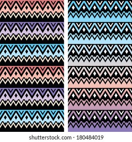 Tribal seamless two patterns, aztec ombre print