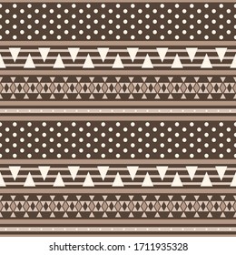 Tribal seamless vector ornament. Ethnic motif pattern. Aztec geometric background. Art print for textile or paper.