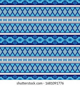 Tribal seamless vector pattern. Aztec geometric ornament. Background with ethnic folk motifs. Universal traditional textile design.