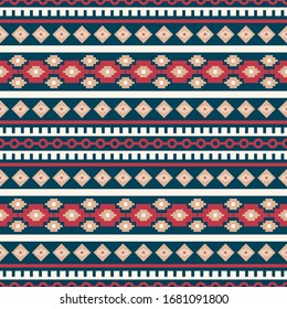 Tribal seamless vector pattern. Aztec geometric ornament. Background with ethnic folk motifs. Universal traditional textile design.