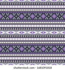 Tribal seamless vector pattern. Aztec geometric ornament. Background with ethnic folk motifs. Universal traditional textile design.