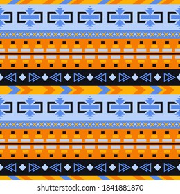 Tribal seamless vector pattern. Background with ethnic geometric ornament. Textile design.