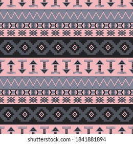 Tribal seamless vector pattern. Background with ethnic geometric ornament. Textile design.