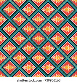 Tribal seamless vector pattern, endless background, geometry, abstract fancy pattern