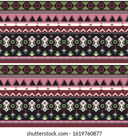 Tribal seamless vector pattern. Ethnic aztec ornament with traditional motifs. Stylish design for paper, textile, covers, surfaces.