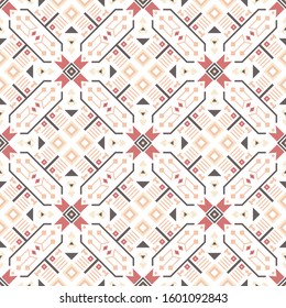 Tribal seamless vector pattern with traditional motifs. Abstract geometric background in ethnic style with folk ornament for design and print on paper, textile.