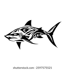 Tribal Shark Tattoo Design Vector Illustration