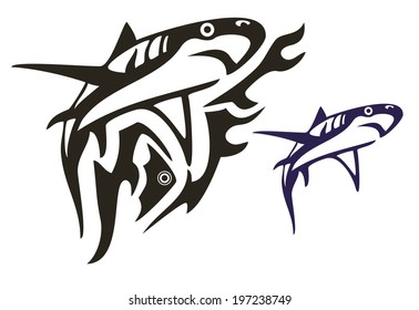 Tribal shark vector