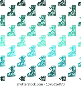 tribal shoe repeated seamless pattern vector