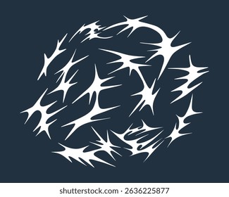 Tribal sigilism shape vector star acid y2k brutalist streetwear clothing element design graphic poster clip art isolated editable