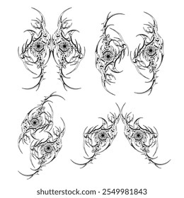 tribal sigils tattoo design for body