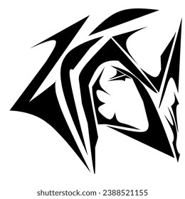 Tribal simple shark head tattoo