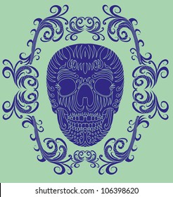 tribal skull frame