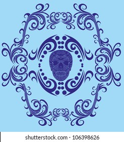 tribal skull frame
