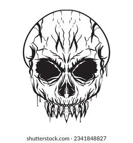 Tribal Skull Outline, good for coloring books, prints, stickers, design resources, logo and more.