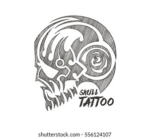 Tribal skull Tattoo