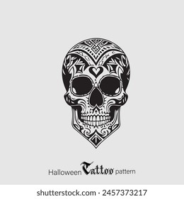 Tribal Skull Tattoo Pattern can be used for T Shirt Printing and Gaming Logo