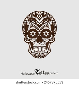 Tribal Skull Tattoo Pattern can be used for T Shirt Printing and Gaming Logo
