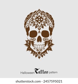 Tribal Skull Tattoo Pattern can be used for T Shirt Printing and Gaming Logo
