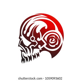 Tribal skull Tattoo, vector illustration.