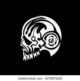 Tribal skull Tattoo, vector illustration.