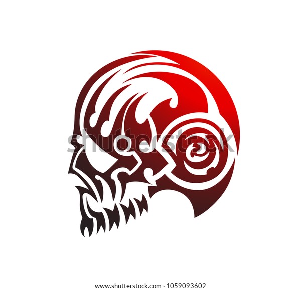 Tribal Skull Tattoo Vector Illustration Stock Vector Royalty Free
