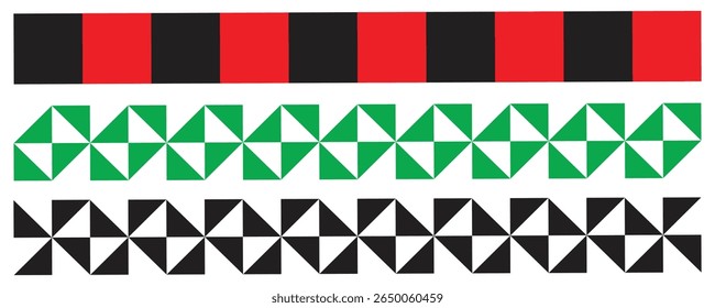 Tribal sleeve seamless pattern vector. Samoan bracelet tattoo design. Mexican aztec, mayan border patterns with ethnic tribal geometric ornaments. Vector seamless borders, border lines in doodle hand 