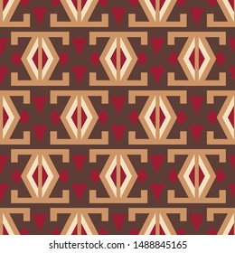 Tribal southwestern native american navajo seamless pattern. Ethnic fashion aztec ornament, abstract geometric handmade print for textile and surface design, package, wallpaper, wrapping paper