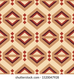 Tribal southwestern native american navajo seamless pattern. Ethnic fashion aztec ornament, abstract geometric handmade print for textile and surface design, package, wallpaper, wrapping paper