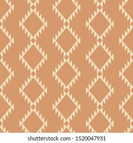 Tribal Southwestern Native American Navajo Seamless Pattern. Ethnic Fashion Aztec Ornament, Abstract Geometric Handmade Print For Textile And Surface Design, Package, Wallpaper, Wrapping Paper