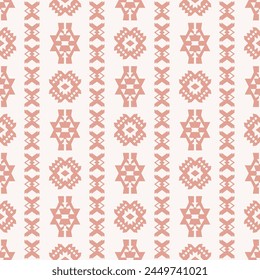 Tribal southwestern seamless pattern. Native American folk Navajo background. Ethnic fashion Aztec ornament, abstract geometric handmade print for blankets, textile, wallpaper