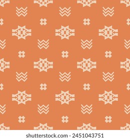 Tribal southwestern seamless pattern. Native American folk Navajo background. Ethnic fashion Aztec ornament, abstract geometric handmade print for blankets, textile, wallpaper