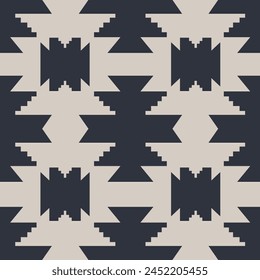 Tribal southwestern seamless pattern. Native American folk Navajo background. Ethnic fashion Aztec ornament, abstract geometric handmade print for blankets, textile, wallpaper