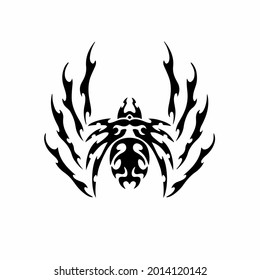 Tribal Spider Head Logo. Tattoo Design. Stencil Vector Illustration