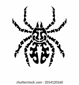 Tribal Spider Head Logo. Tattoo Design. Stencil Vector Illustration