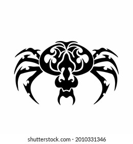 Tribal Spider Logo. Tattoo Design. Stencil Vector Illustration.