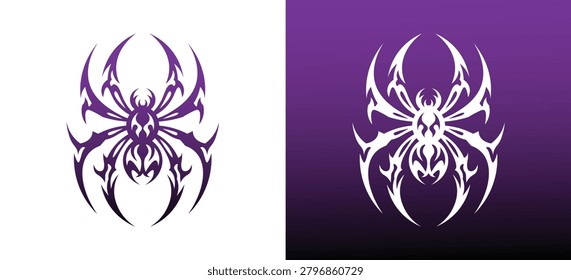 Tribal Spider Logo Vector, Abstract Arachnid Emblem, Gothic Spider Mascot Symbol for Gaming, Esports and Dark Branding
