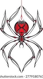 Tribal spider lurking in the dark