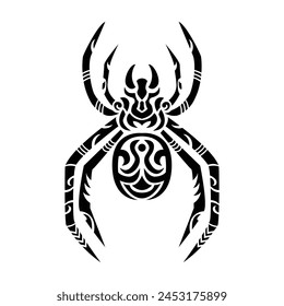 tribal spider tattoo vector illustration