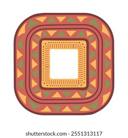 tribal square art african culture isolated