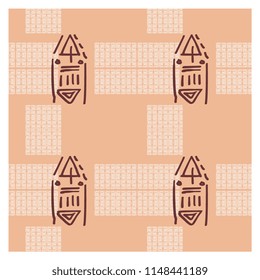 Tribal square background colorful pattern for scarf and hijab textile print